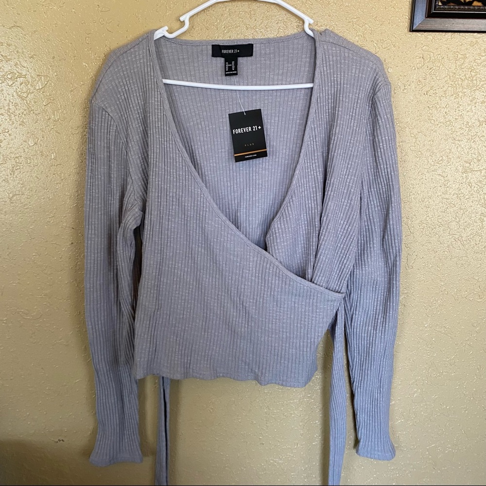 Forever21 plus size wrap sweater shirt
